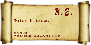 Meier Elizeus névjegykártya